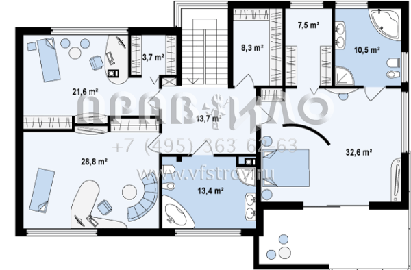 Проект современного загородного дома с встроенным гаражом S3-295 (Zx15)