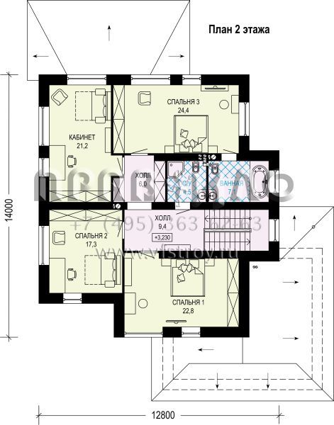 Проект дома из газобетона с двойным гаражом S7-269 (3-45b.2)