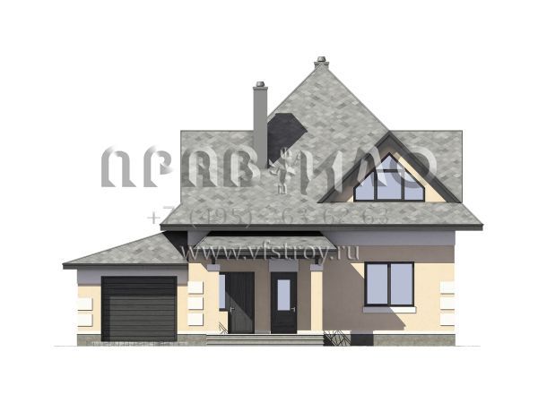 Экономичный загородный дом с гаражом S7-145 (3-27b)