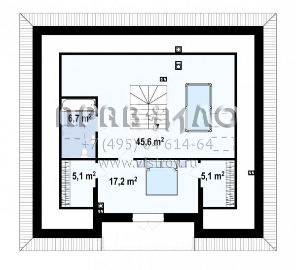 Проект уютного одноэтажного дома с мансардой и небольшой террасой S3-196-2 (Z10 stu bk minus)
