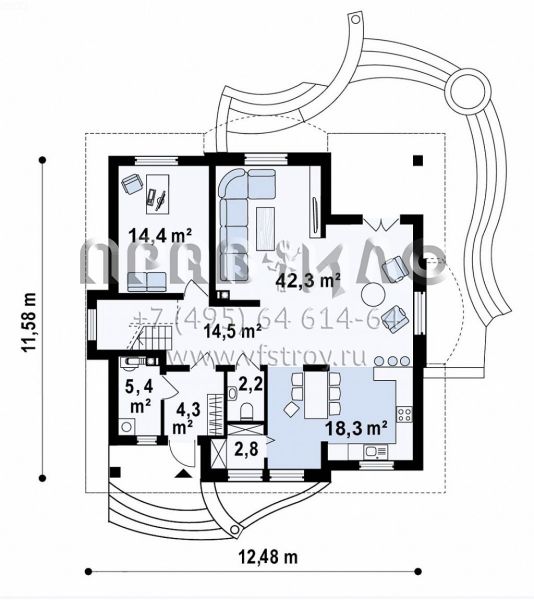 Проект красивого классического дома с мансардой и балконами S3-189-7 (Z18 kl+)