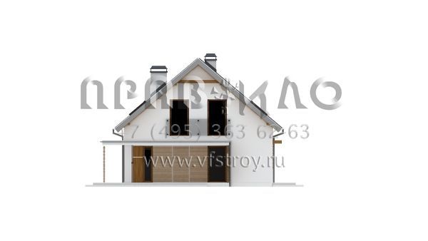 Проект частного дома с большой угловой террасой s3-208-1 (Z240)