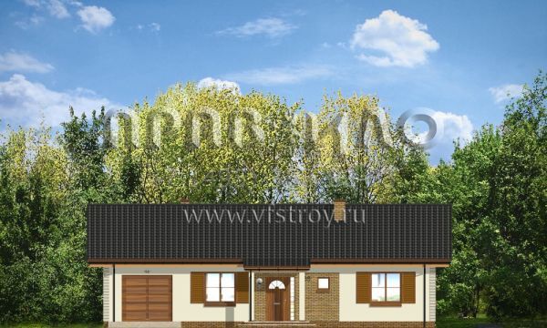 Проект одноэтажного дома с камином S8-154-2 (Янтарь)