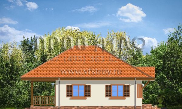 Проект коттеджа с четырехскатной кровлей S8-85 (Амброзия)