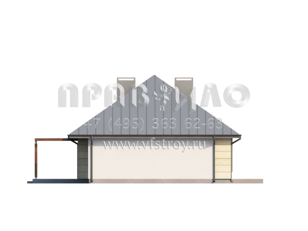 Проект одноэтажного дома с четырехскатной крышей  S3-124 (Z140)