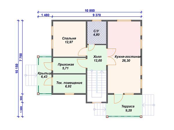 Проект каркасного дома S4-150 (И-013)