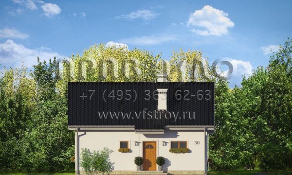 Проект компактного дома из силикатных блоков S8-90-1 (София 2)