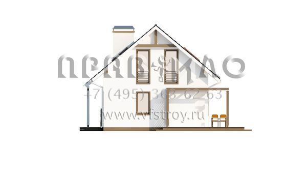 Проект компактного каркасного дома K3-92 (Z212 dk)