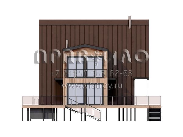 Дом A-frame с обходной террасой и бассейном S7-195 (4-04)