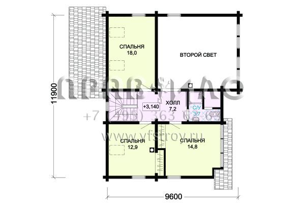 Проект деревянного загородного дома с большим подвалом S7-198 (1-14)