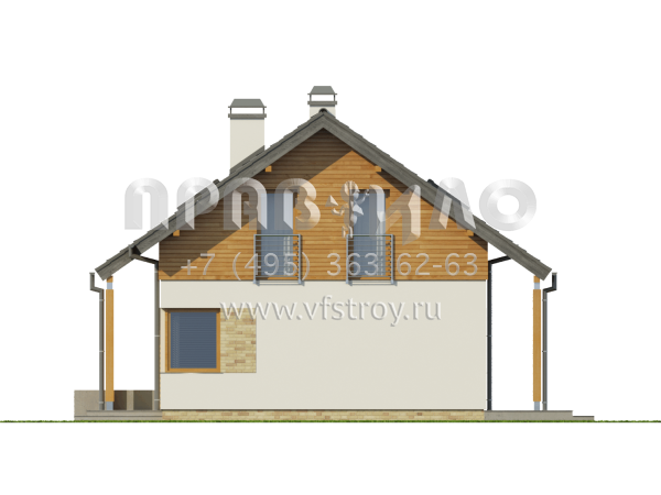 Проект частного двухэтажного дома для узкого участка  S3-112-3 (Z210)