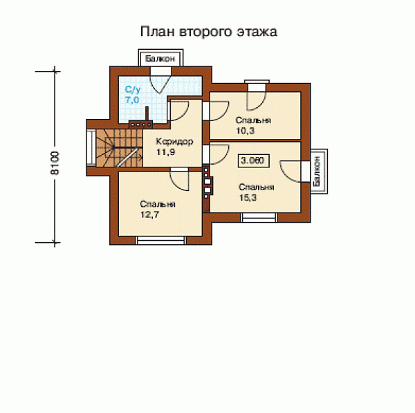 Проект дома из пенобетонных блоков J-180-1P