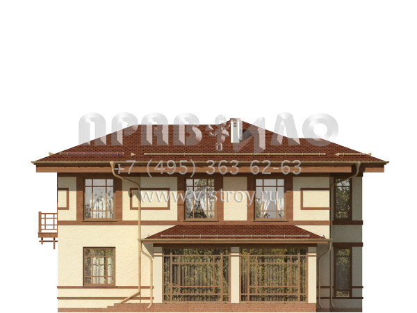 Коттедж из газобетона в японском стиле S7-207 (3-15)