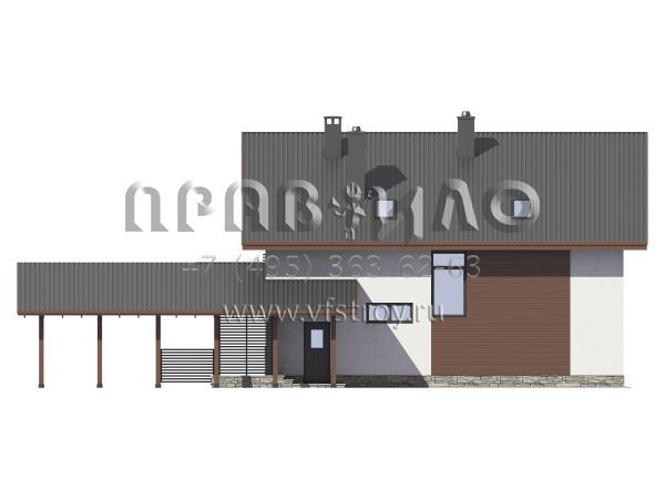 Экономичный загородный дом с навесом S7-167 (3-32а)