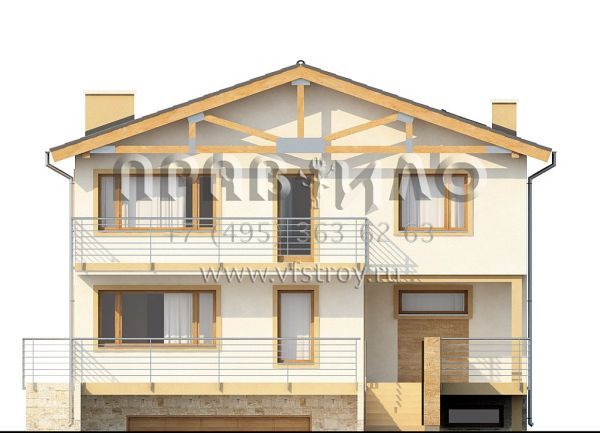 Проект двухэтажного дома с подвалом S3-347 (Z53)