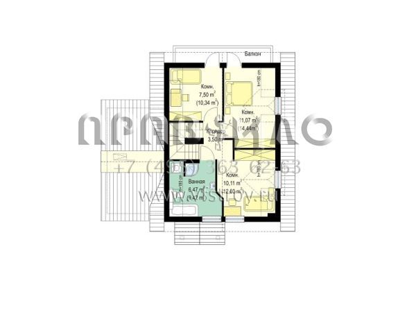 Проект мансардного частного дома S8-137-2 (Первый Дом 3)