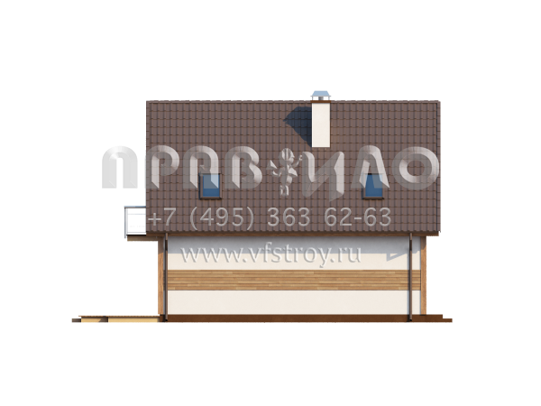 Проект прямоугольного экономичного дома с мансардой  S3-119-3 (Z45)