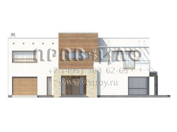 Проект современного загородного дома с встроенным гаражом S3-295 (Zx15)