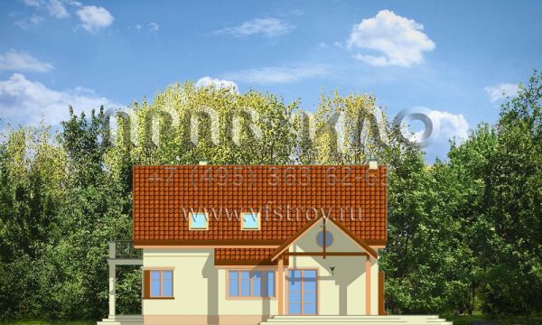 Проект загородного коттеджа с террасой S8-199 (Весенний)