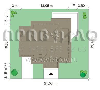 Проект дома с треугольным эркером S8-198-3 (Орлик)
