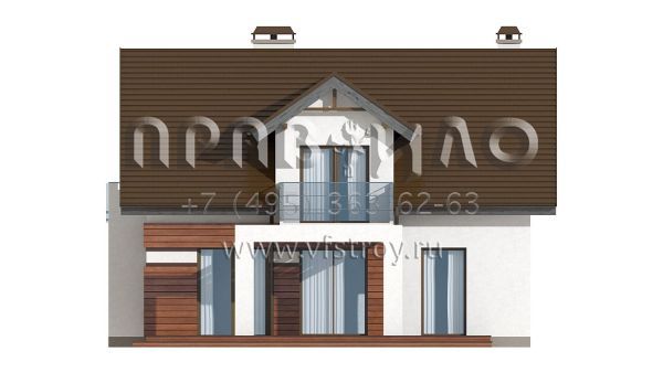 Проект дома с мансардой и тремя балконами S3-160 (Z28 v2)