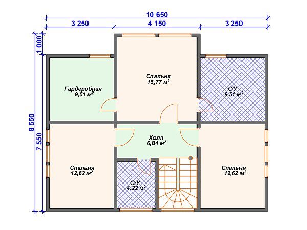 Проект каркасного дома с мансардой S4-180 (И-012)