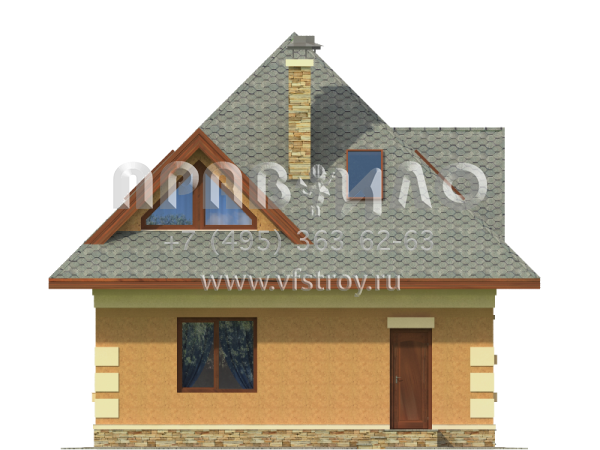 Экономичный дом с шатровой кровлей S7-99 (3-13)