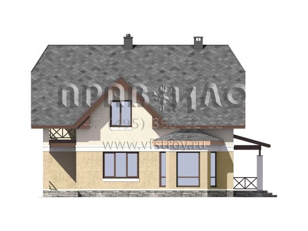 Проект загородного дома с гаражом и эркером S7-184 (3-42c)