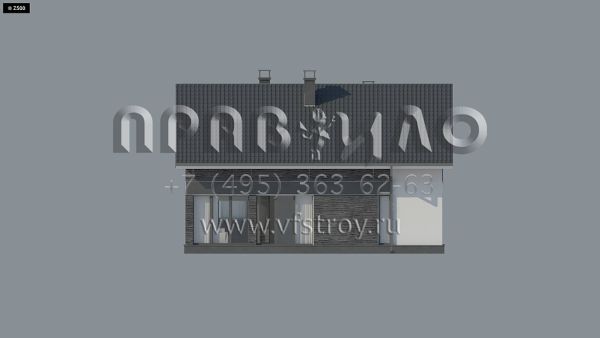 Проект загородного дома с панорамными окнами в гостиной s3-163-3 (Z394)