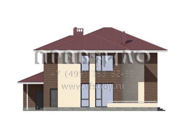 Двухэтажный загородный дом с двойным гаражом S7-254 (3-45b.1)