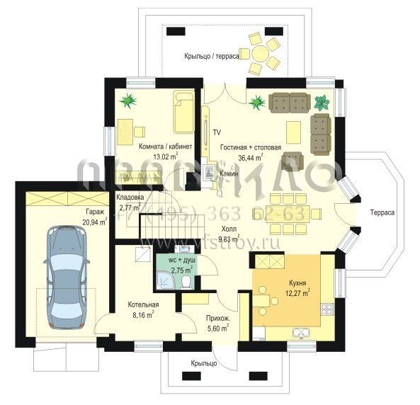 Проект дома с удобной планировкой S8-229-1 (Шалость 2)