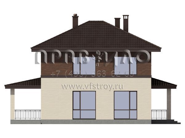 Проект двухэтажного кирпичного дома с четырьмя спальнями S7-135(5-46.1)