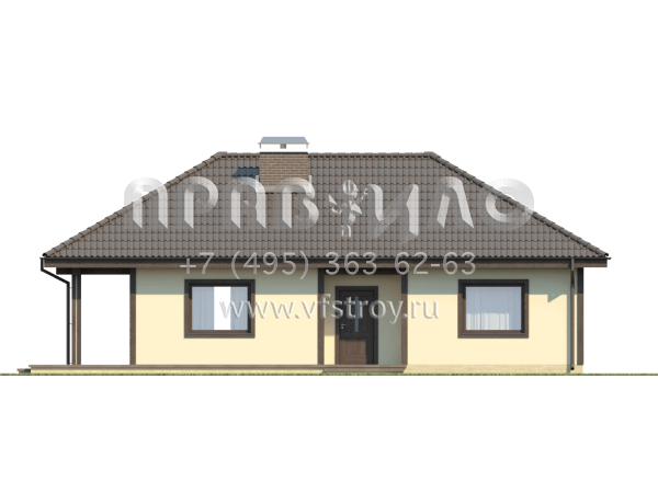 Проект простого дома с четырехскатной кровлей  S3-95-3 (Z55)