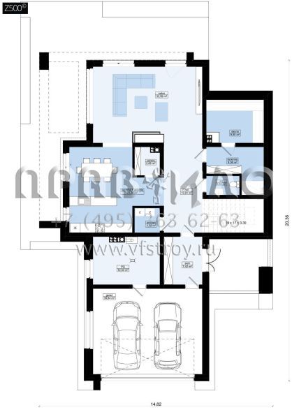 Проект современного двухэтажного дома с баней S3-262 (Zx112 v1)