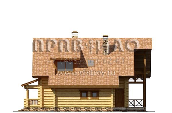Проект деревянного дома с гаражом S7-157(1-22)