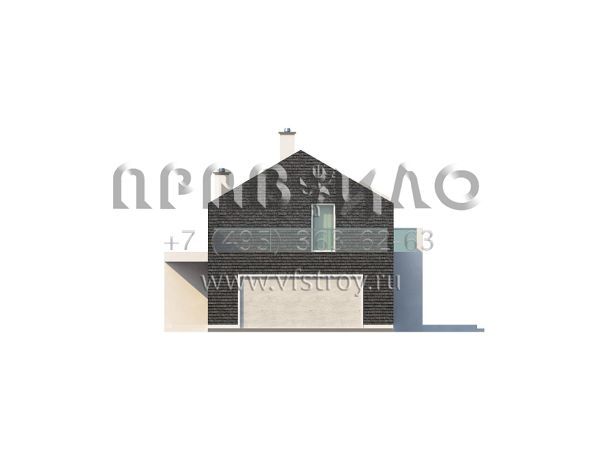 Проект современного дома с отделкой графитовой галькой  S3-198-4 (ZX40)