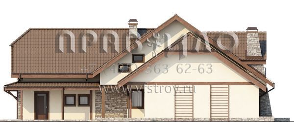 Проект коттеджа для большой семьи с гаражом на два автомобиля S3-365 (Z59)