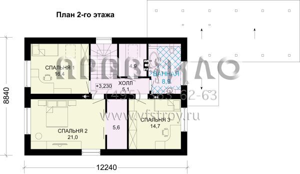 Экономичный загородный дом с навесом S7-167 (3-32а)
