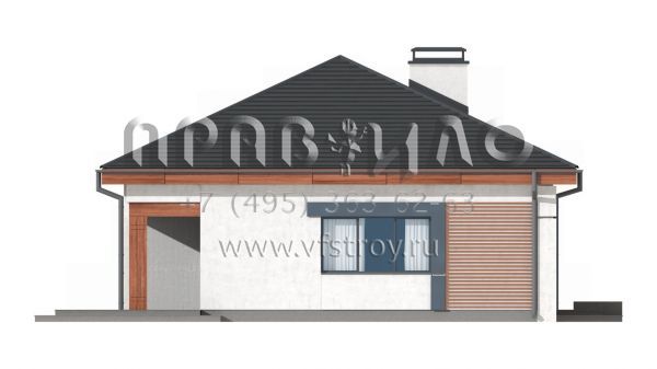 Проект современного одноэтажного дачного дома эконом класса S3-94 (Z273)