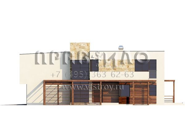 Проект коттеджа в современном стиле с плоской кровлей S3-238 (Zx14)