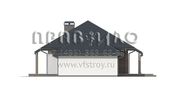 Проект одноэтажного загородного бунгало с гаражом S3-125-1 (Z69 GP)