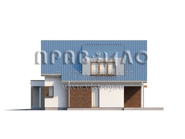 Проект одноэтажного дома с мансардой и крытой террасой S3-164-2 (ZX23)