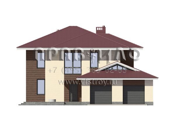 Двухэтажный загородный дом с двойным гаражом S7-254 (3-45b.1)