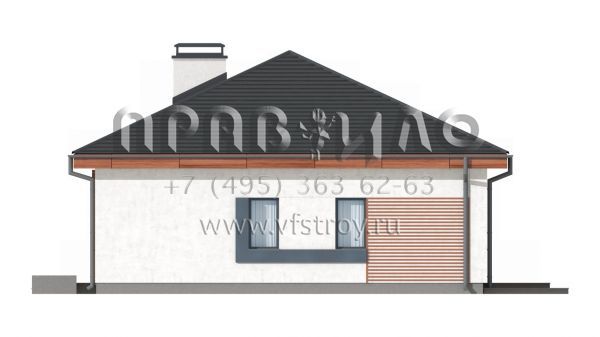 Проект современного одноэтажного дачного дома эконом класса S3-94 (Z273)