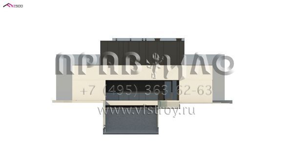 Проект современного двухэтажного дома с подземным гаражом S3-238-1 (Zx143)