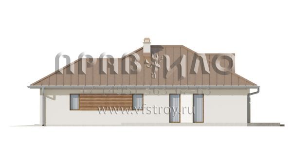 Проект одноэтажного дома с гаражом в классическом стиле  S3-169-3 (Z285)