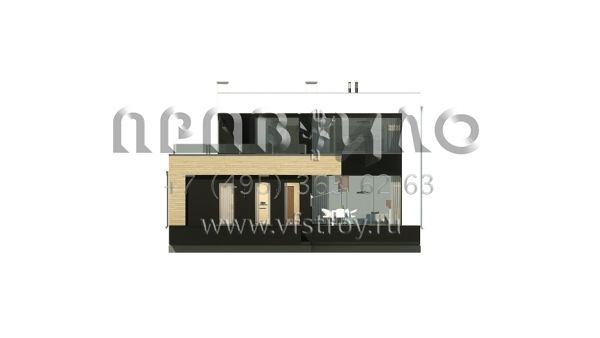 Проект двухэтажного дома в стиле хай-тек с цокольным этажом S3-405-1 (Zx123 P)