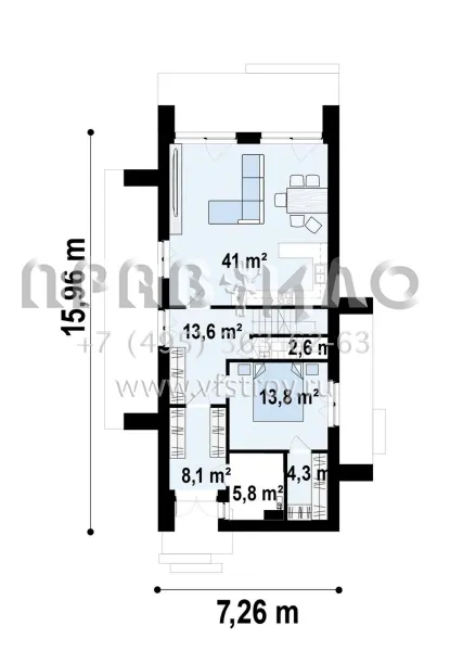 Проект стильного пятикомнатного коттеджа с мансардой S3-172-3 (Z526)
