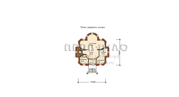 Классический двухэтажный особняк в духе парковых зон пригородов Петербурга K-350-1K