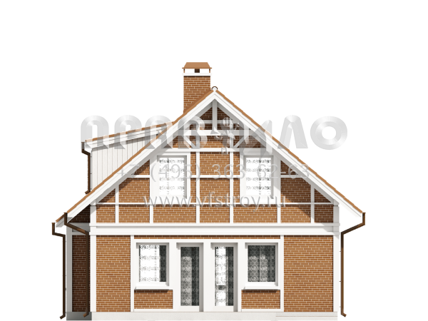 Проект одноэтажного мансардного дома с камином S3-119-2 (Z44)